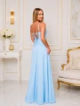 Sukienka długa Ines kolor błękitny z poświatą butik z sukienkami kraków