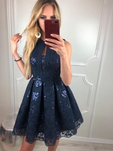 Sukienka krótka Diana kolor granatowy