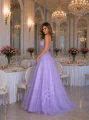 Sukienka długa Estella kolor liliowy butik kraków