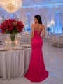 sukienka gorsetowa z rozcięciem, długa sukienka na wesele, sukienka na studniówkę fuksja, elegancka sukienka maxi, sukienka, pretty women kraków tandeta