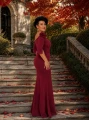 elegancka sukienka maxi, długa sukienka wieczorowa bordowa, sukienka na wesele z rękawkiem, sukienka dla mamy weselnej, bordowa sukienka dla mamy weselnej, sukienka maxi plus size, elegancka sukienka w dużym rozmiarze, sukienka na wesele 40 42 44 46 48.