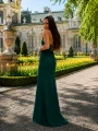 Długa sukienka Luckin kolor butelkowa zieleń dopasowana wieczorowa gorsetowa rozcięcie pretty women dresses