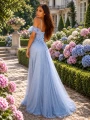 błękitna sukienka na wesele, długa błękitna sukienka, sukienka błękitna maxi, błękitna sukienka wieczorowa, elegancka sukienka błękitna, błękitna sukienka gorsetowa, na wesela i imprezy okolicznościowe kraków