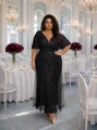 Długa sukienka Japonia kolor czarny plus size sklep z sukienkami kraków
