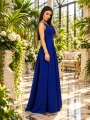 KATALAYA szafirowa, szafirowa sukienka maxi, długa sukienka z kieszeniami, sukienka z kontrafałdami, szafirowa sukienka na wesele, sukienka z szerokim pasem, długa sukienka Polishgirls
