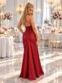 DIANA bordowa, długa bordowa sukienka, bordowa sukienka maxi, bordowa sukienka z rozporkiem, sukienka z marszczeniami, długa sukienka z wysokim rozporkiem, bordowa sukienka na wesele, bordowa sukienka na studniówkę, sukienka Pretty Women