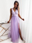 Suknia długa Viktoria kolor jasny liliowy