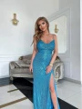 morska sukienka cekinowa, długa morska sukienka, morska sukienka na wesele, sukienka cekinowa na wesele, sukienka z dekoltem woda, pretty women na wesele kraków