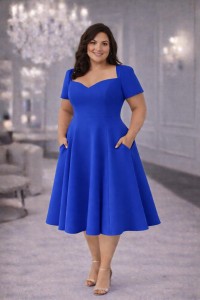 Sukienka Viola kolor szafirowy